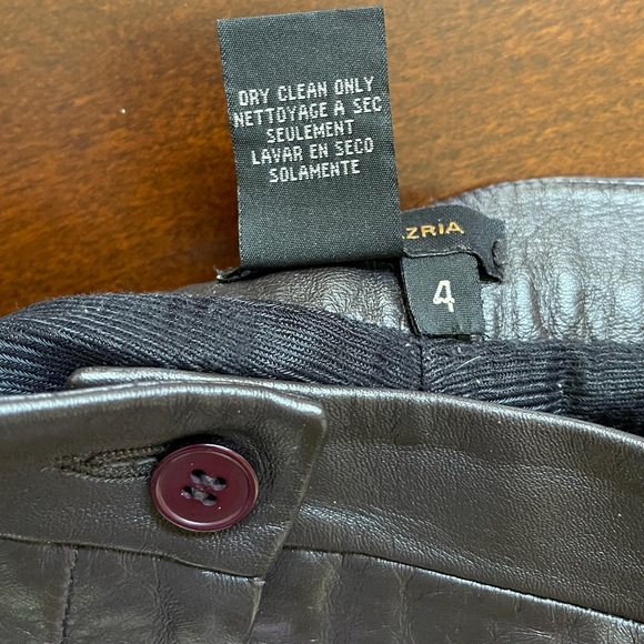 BCBGMaxAzaria Leather Pants Dark Brown Size 4 - Picture 4 of 8